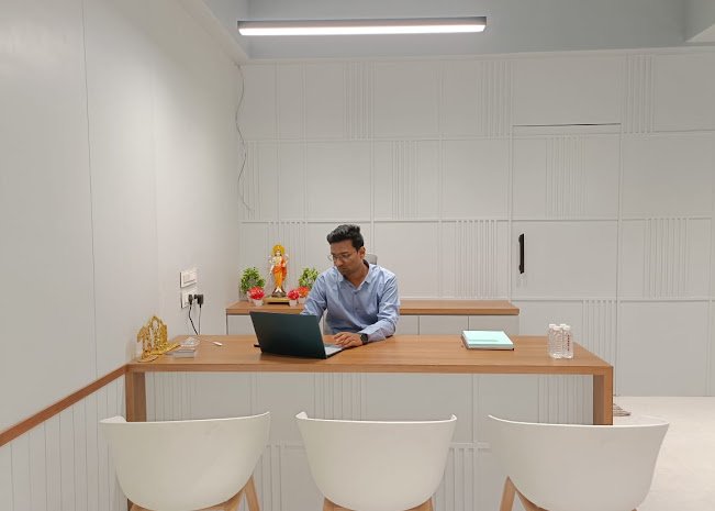 Consultation desk at Dr. Patil's dental clinic